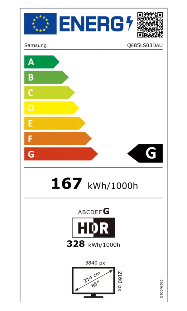 SAMSUNG SMART QLED TV 85"/ The Frame QE85LS03D/ 4K Ultra HD/ DVB-T2/S2/C/ H.265/HEVC/ 4xHDMI/ 2xUSB/ Wi-Fi/ LAN/ G